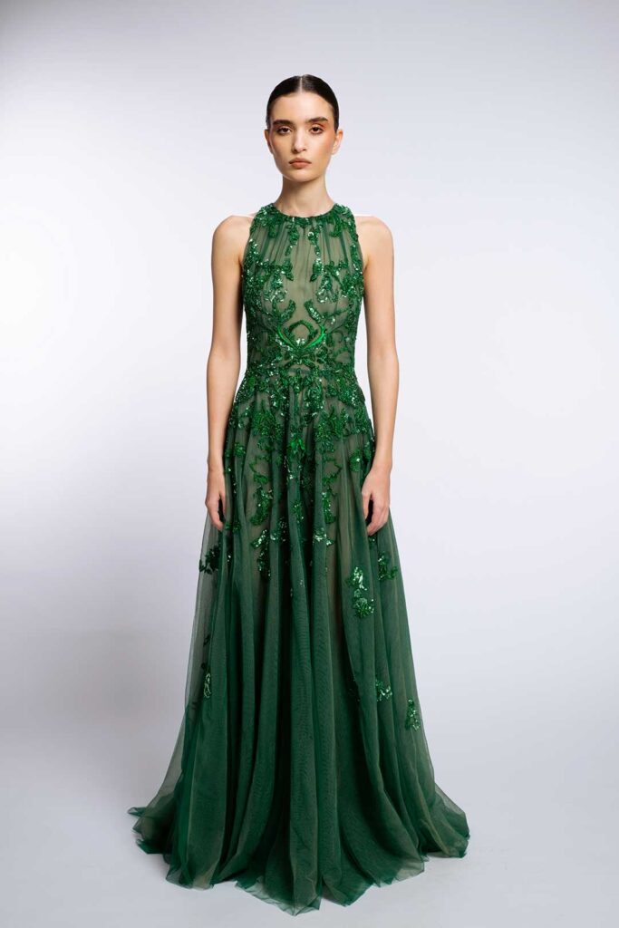Long dress in embroidered tulle – HONAYDA